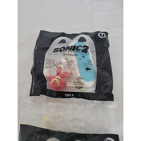 SONIC 2 Toys 7 And 8 McDonalds 2022 Happy Meal Toys NEW FACTORY SEALED Lot Of 2 - Picture 2 of 9